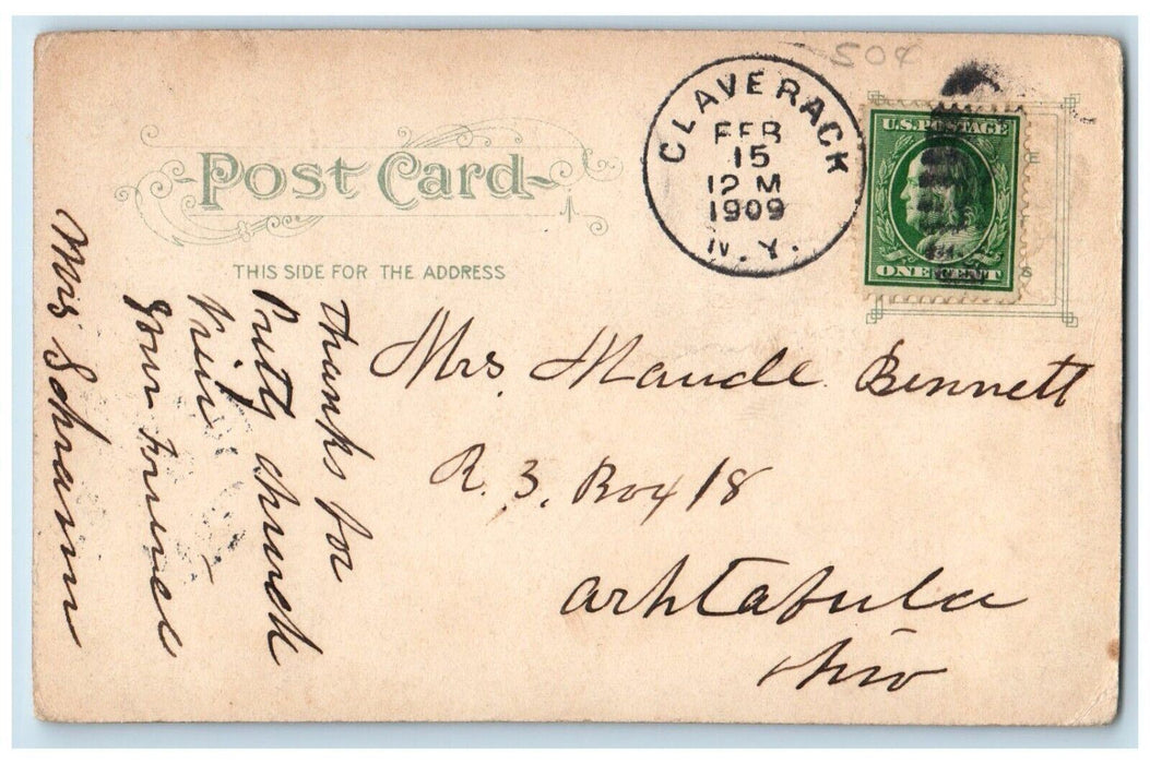 1909 Jones Park Fountain Flower Benches Rochester New York NY Souvenir Postcard