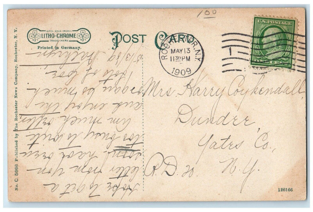 1909 Third Presbyterian Church Exterior Street Road Rochester New York Postcard