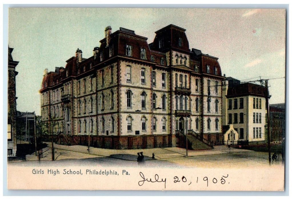 c1905 Girls High School Road Philadelphia Pennsylvania Vintage Antique Postcard