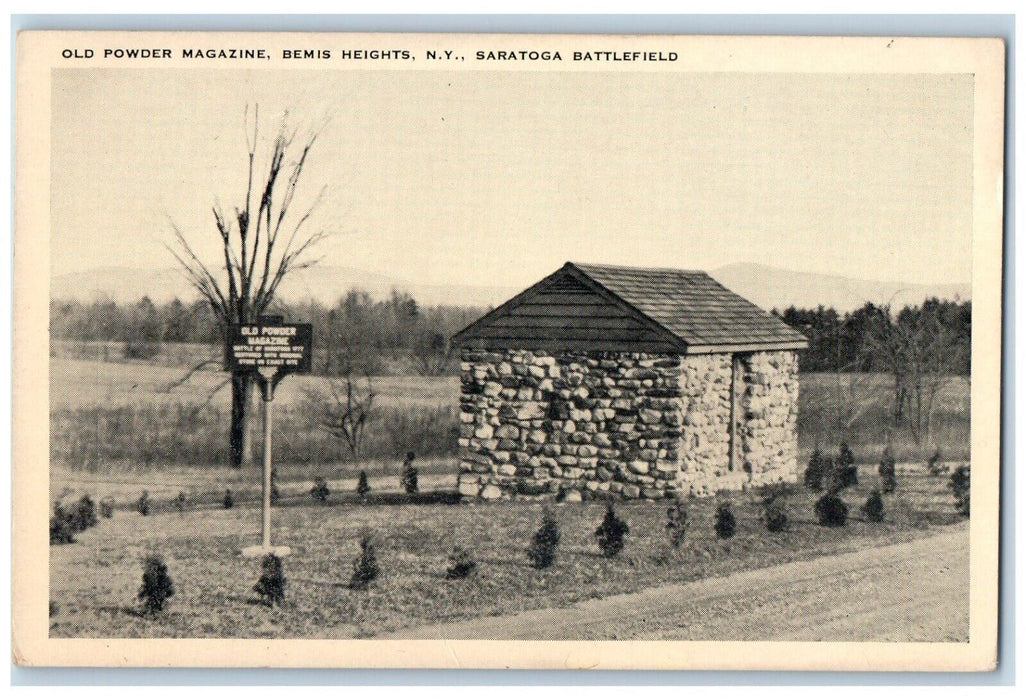 c1940 Old Powder Magazine Bemis Heights New York Saratoga Battlefield Postcard