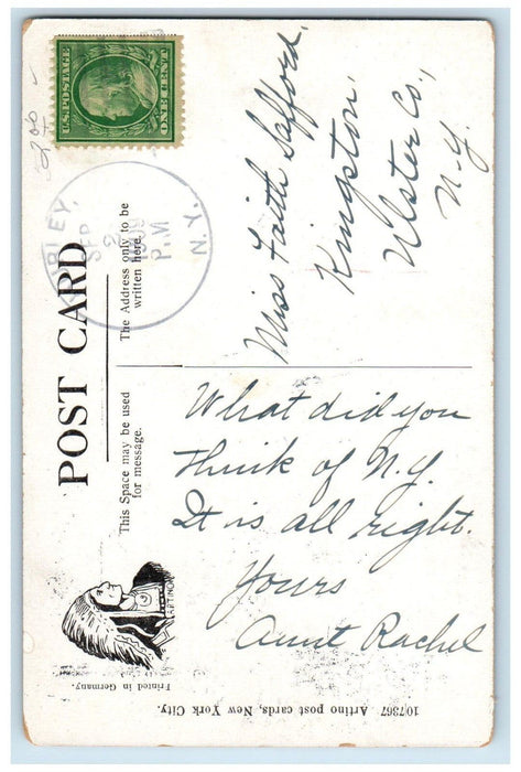 1909 Hornbeeck Falls Rocks Wawarsing New York NY Posted Antique Postcard