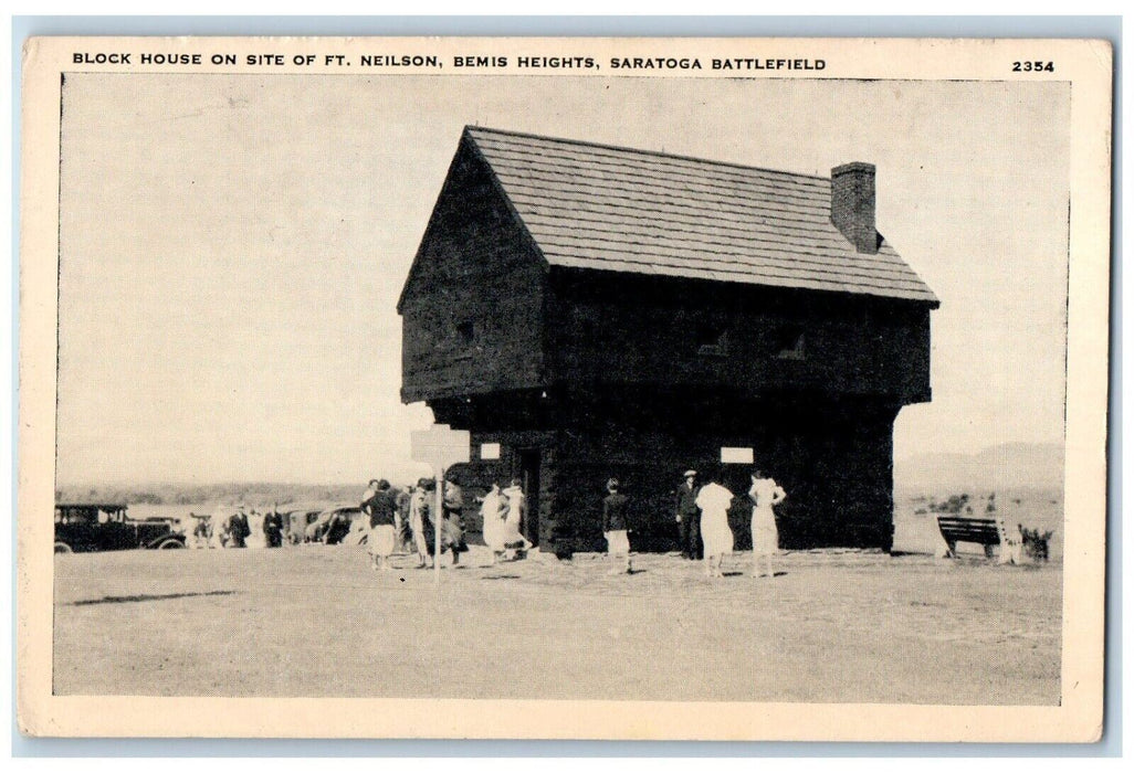 1940 Block House Site Ft. Neilson Bemis Heights Saratoga Battlefield NY Postcard