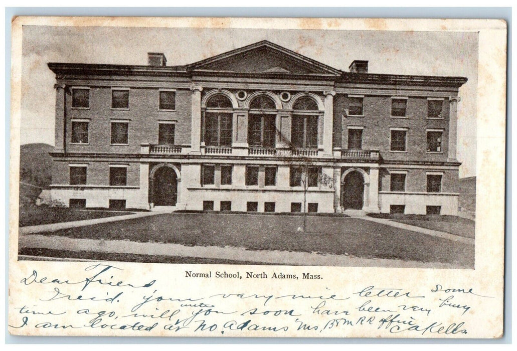 1908 Normal School Building North Adams Massachusetts MA Antique Postcard