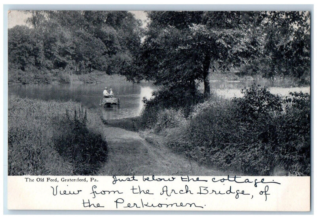 c1905 The Old Ford River Gratersford Pennsylvania PA Unposted Antique Postcard