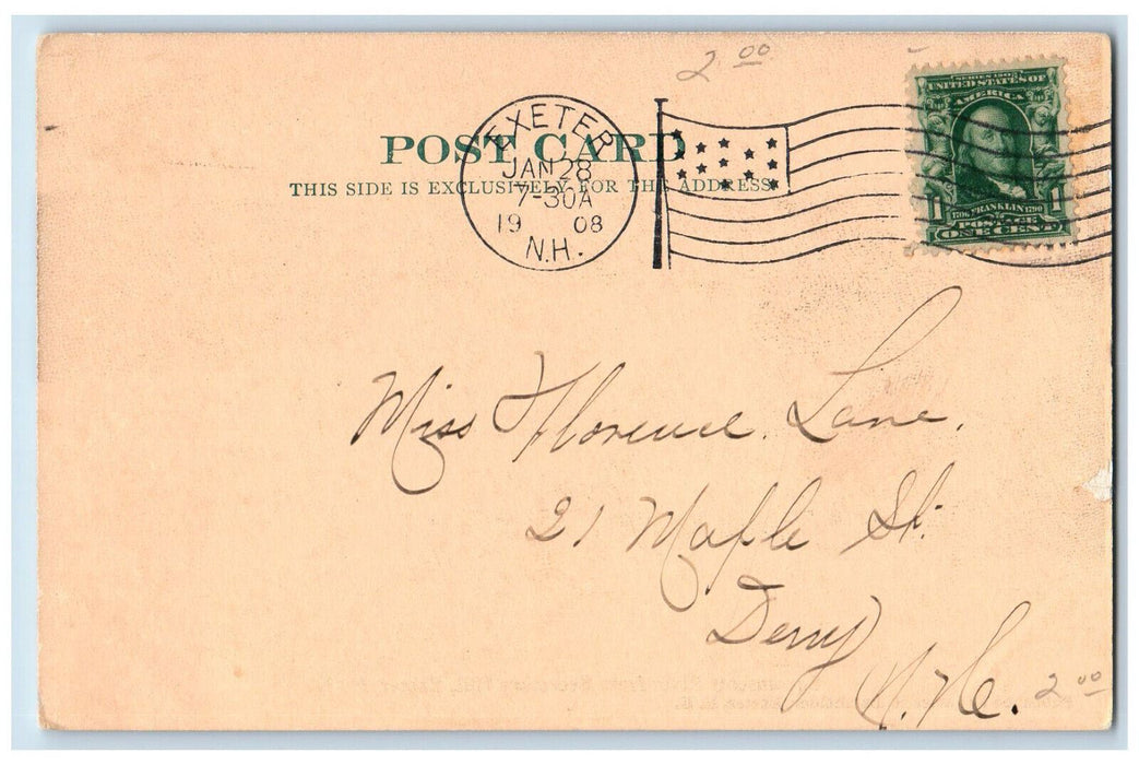 1908 Squamscott River from Secretary Hill Exeter New Hampshire NH Postcard