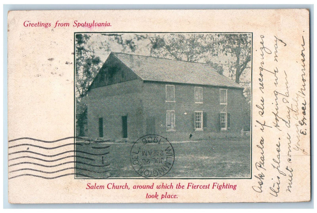 1906 Salem Church Greetings from Spotsylvania County Virginia VA Postcard