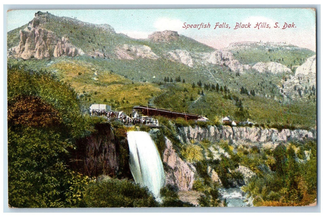 1915 Spearfish Falls Black Hills South Dakota SD Antique Posted Postcard