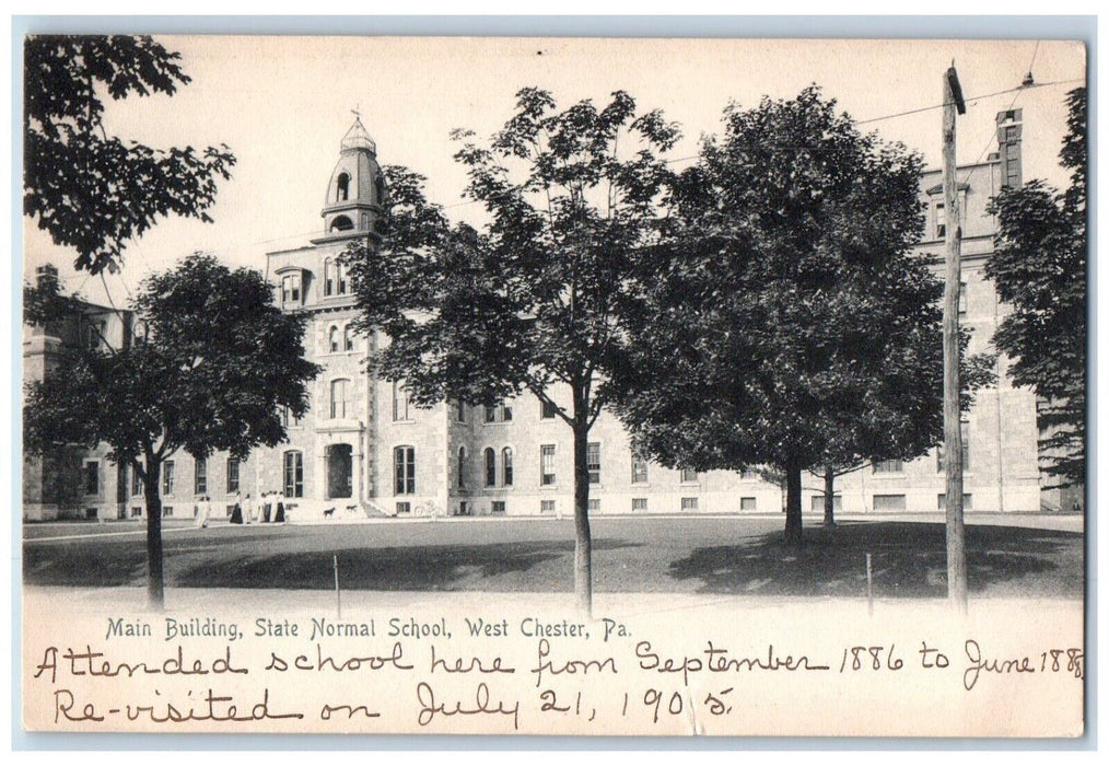 c1905 Main Building State Normal School West Chester Pennsylvania PA Postcard