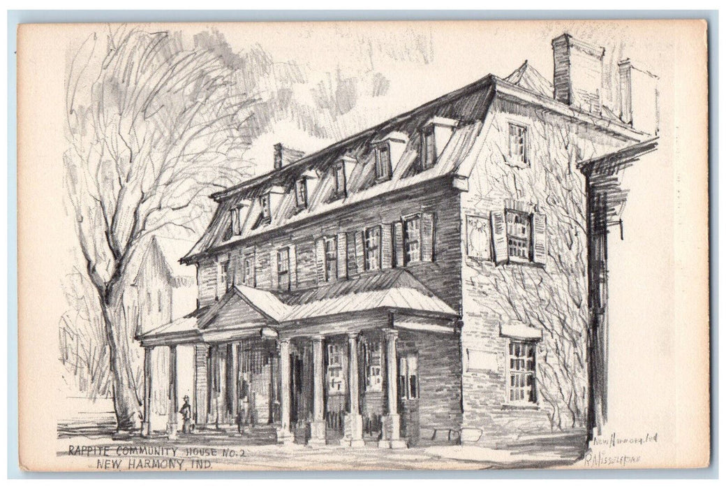 c1910 Rappite Community House No.2 New Harmony Indiana IN Unposted Postcard