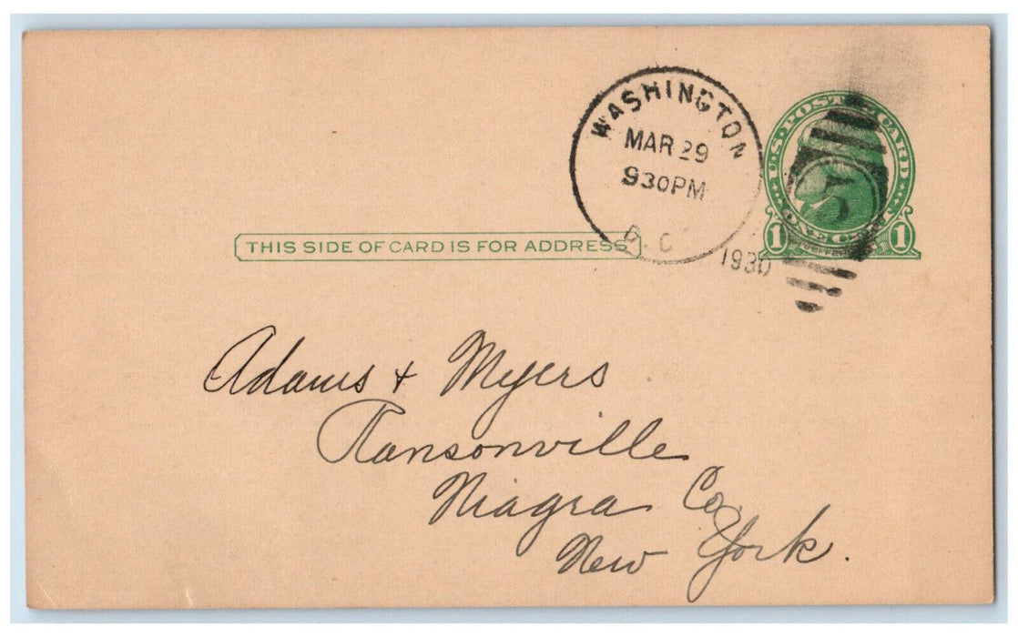 1930 W.B. Shaw Grower of Water Lilies Other Aquatics Washington DC Postcard