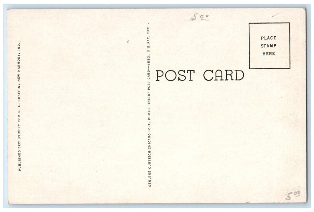 c1930's Old Dam On The Wabash New Harmony Indiana IN Unposted Vintage Postcard
