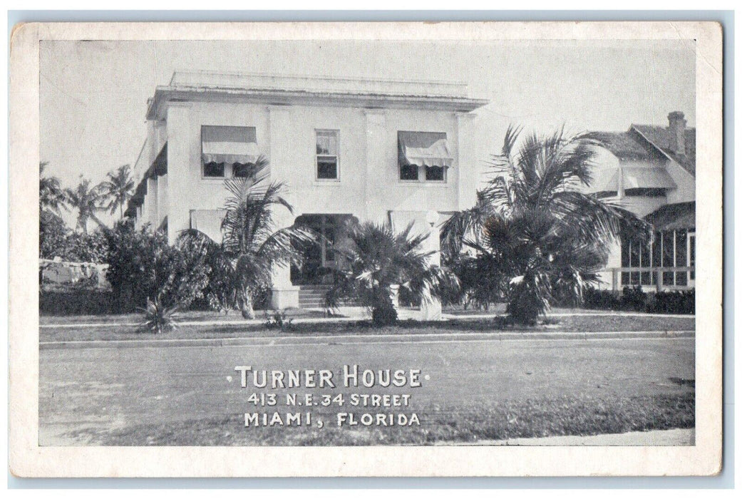 c1910's View Of Turner House Miami Florida FL Unposted Antique Postcard