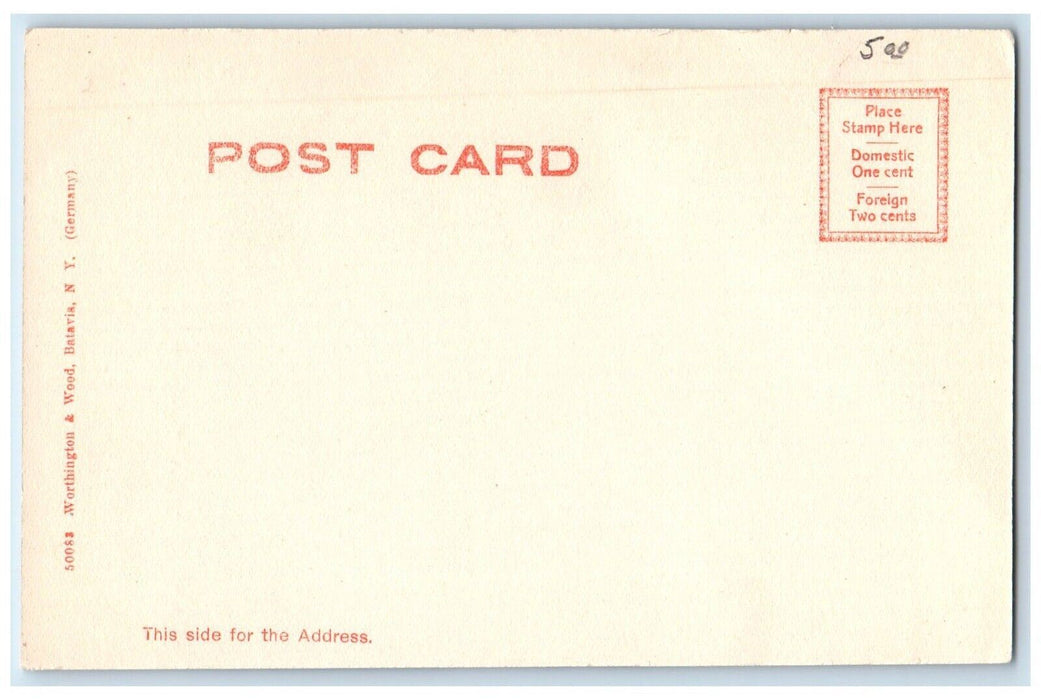 c1905 First Baptist Church Street View Batavia New York NY Antique Postcard