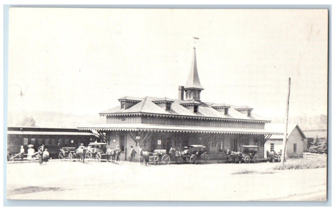 View Of Wolfeboro Railroad Station Wolfeboro New Hampshire NH Antique Postcard