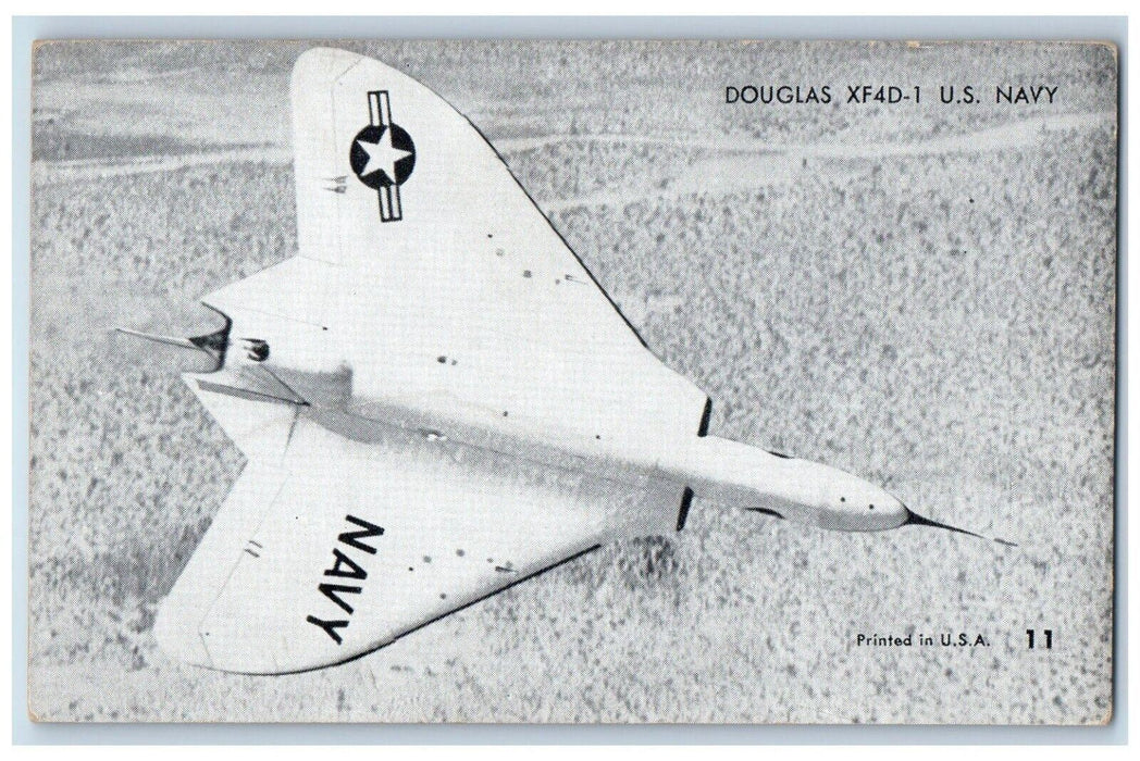 c1905 US Navy Test Airplane Douglas XF4-D Unposted Antique Postcard