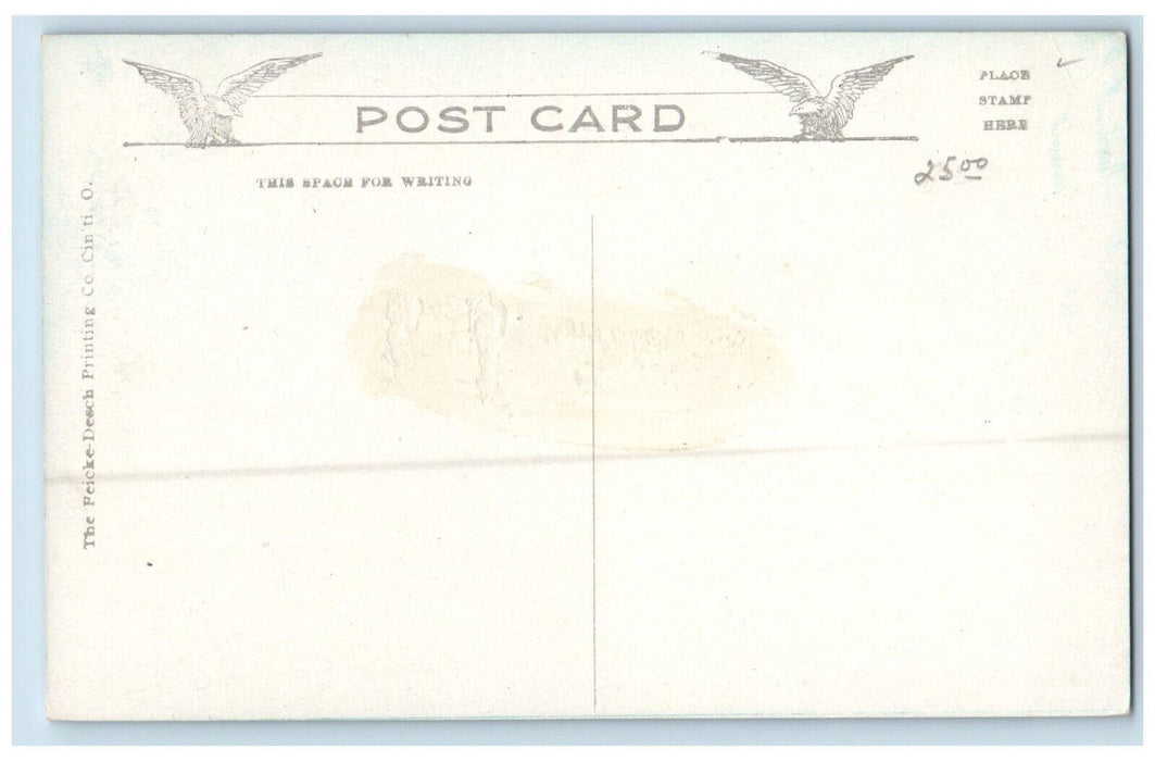 1913 Railroad Engine Steam Shovel Main Street Flood at Middletown OH Postcard
