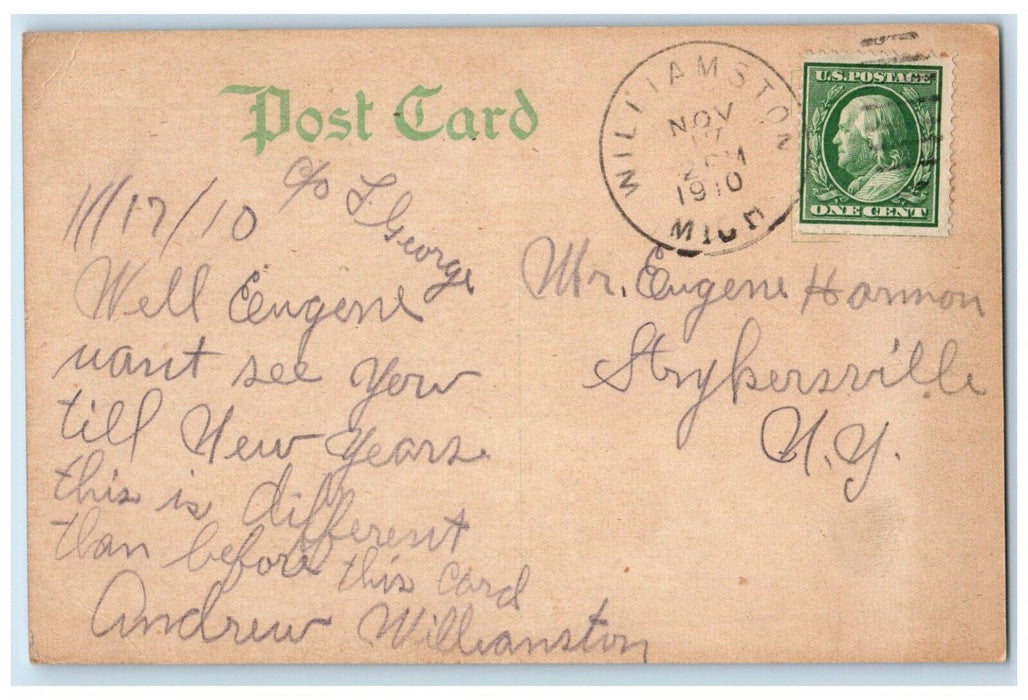 1910 Goods That Put Lansing On The Map Vintage Car Michigan MI Antique Postcard