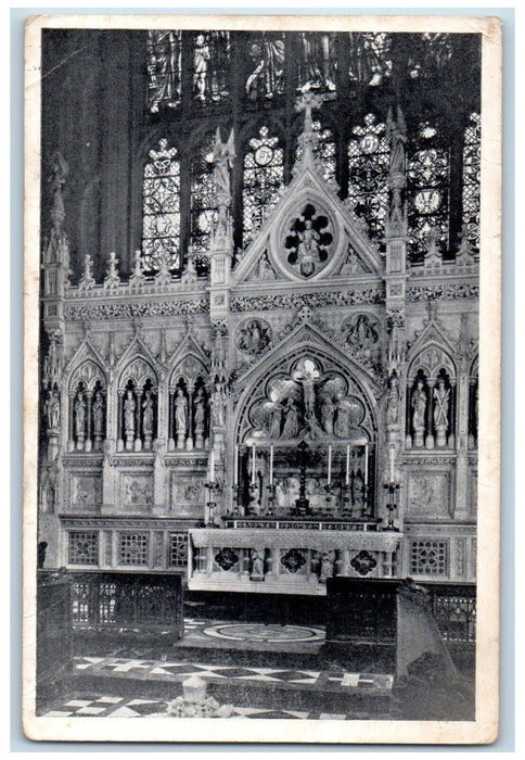 c1920  Trinity Church Broadway Wall Street High Altar Reredos New York Postcard