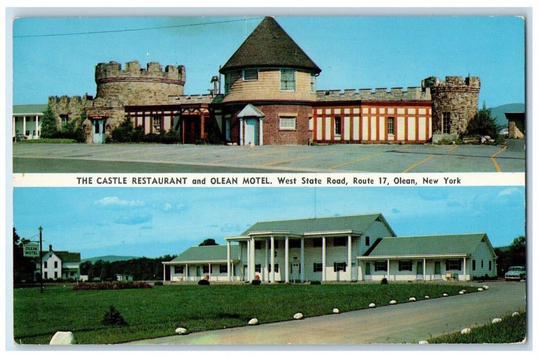 The Castle Restaurant And Olean Hotel West State Road Olean New York NY Postcard