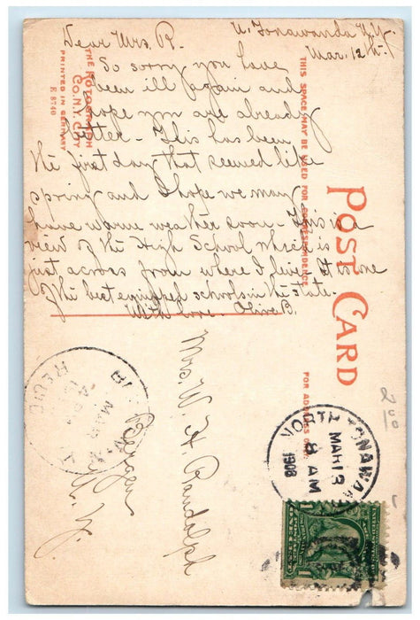1908 Felton High School Building Campus North Tonawanda New York NY Postcard