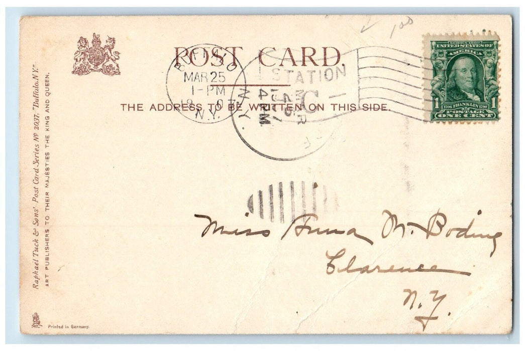 1907 Albright Art Gallery Building Horse Buggy Buffalo NY Tuck's Postcard