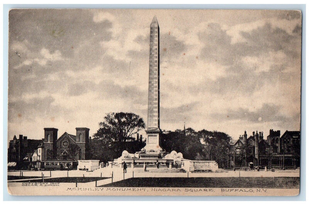 1909 McKinley Monument Niagara Square Buffalo New York NY Antique Postcard