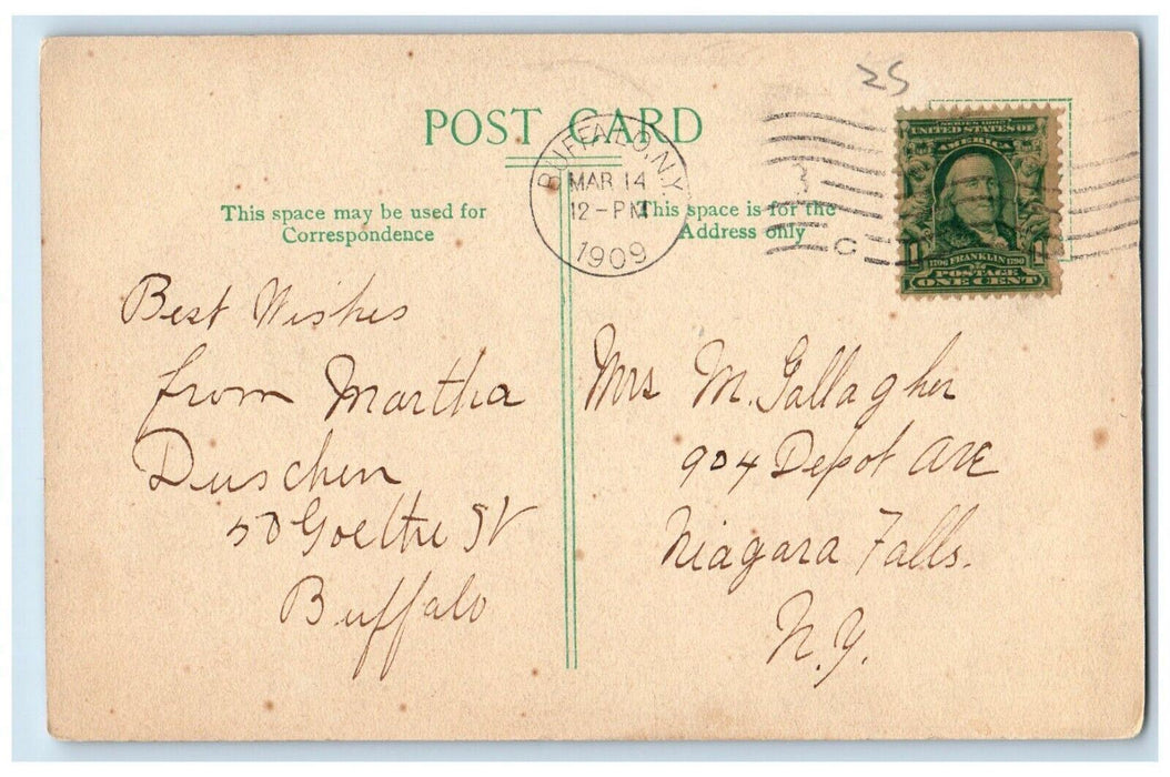 1909 McKinley Monument Niagara Square Buffalo New York NY Antique Postcard