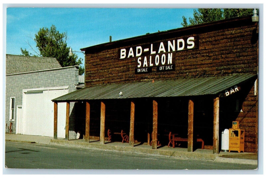 Bad Lands Saloon Bar Street Scene Medora North Dakota ND Vintage Postcard