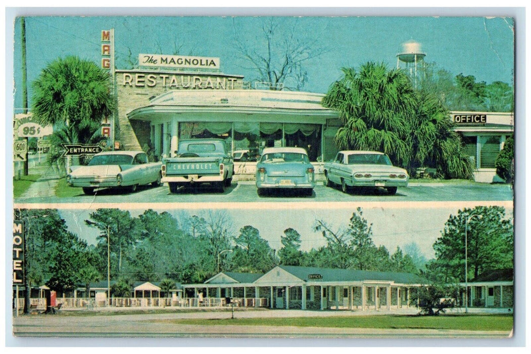 1964 The Magnolia Restaurant And Motel Hardeeville South Carolina SC Postcard