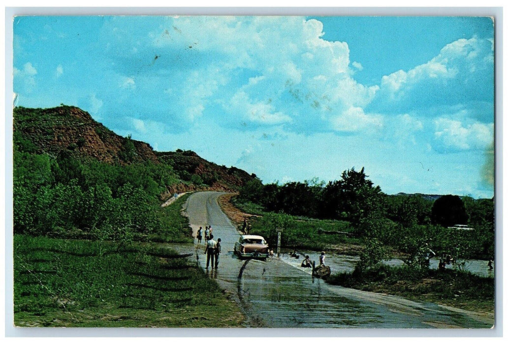 1968 Palo Duro Canyon Near Amarillo And Canyon Texas TX, Car Road Scene Postcard