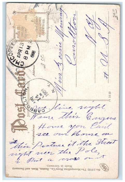 1909 High School Building Campus Chicopee Massachusetts MA Antique Postcard