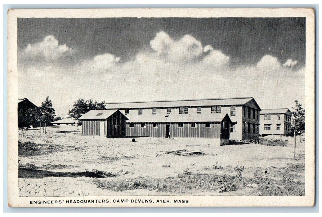 c1920 Engineers Headquarters Camp Devens Ayer Massachusetts MA Vintage Postcard