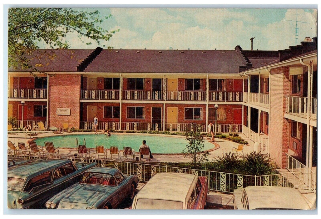 c1950's In The Swim At Inn America Cars Lansing Michigan MI Vintage Postcard