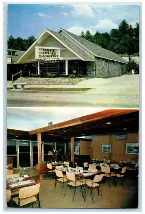 1957 Hays House Restaurant Gatlinburg Tennessee TN, Dual View Vintage Postcard