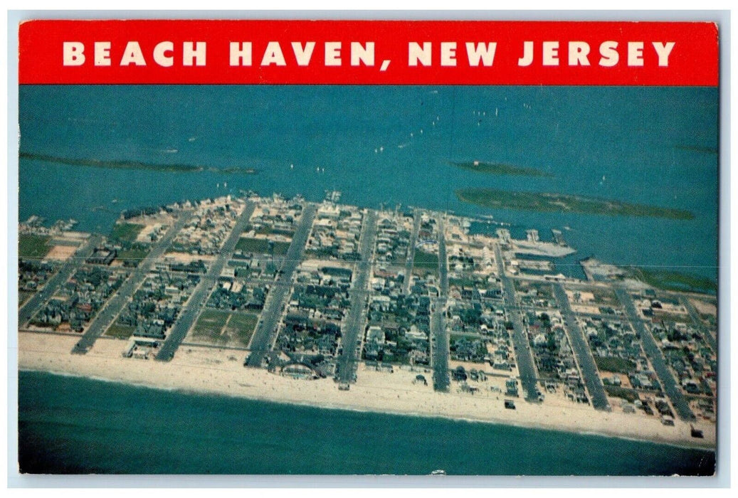 1963 Bird's Eye View Of Beach Haven New Jersey NJ Posted Vintage Postcard