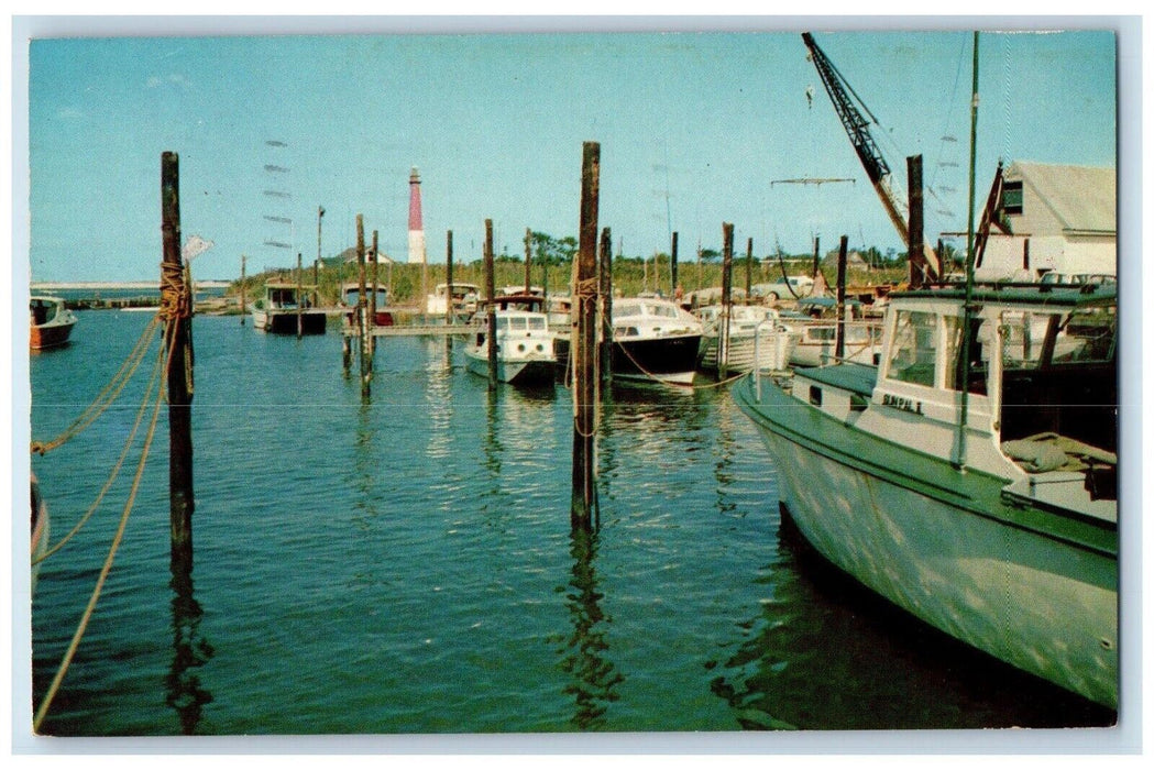 1960 Barnegat Light From Barnegat Fishing Boat Docks New Jersey NJ Postcard