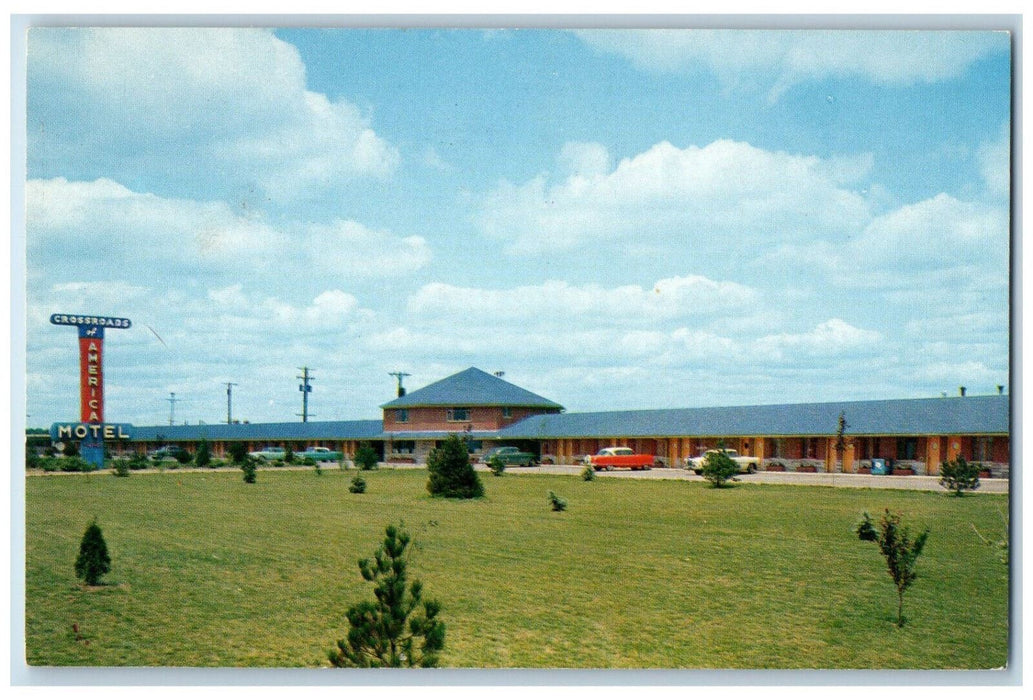 c1960's Crossroads of America Motel Vandalia Ohio OH Unposted Postcard