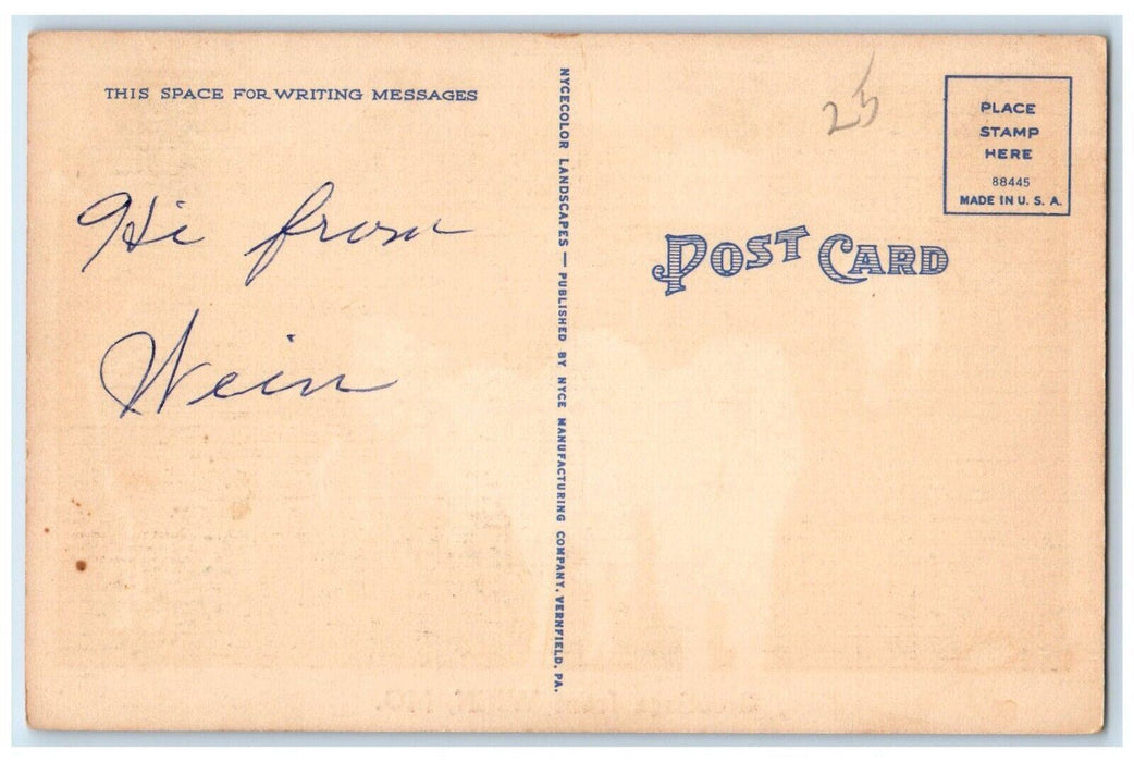 c1930's Greetings From Wein Missouri MO, Goat Farm Scene Vintage Postcard