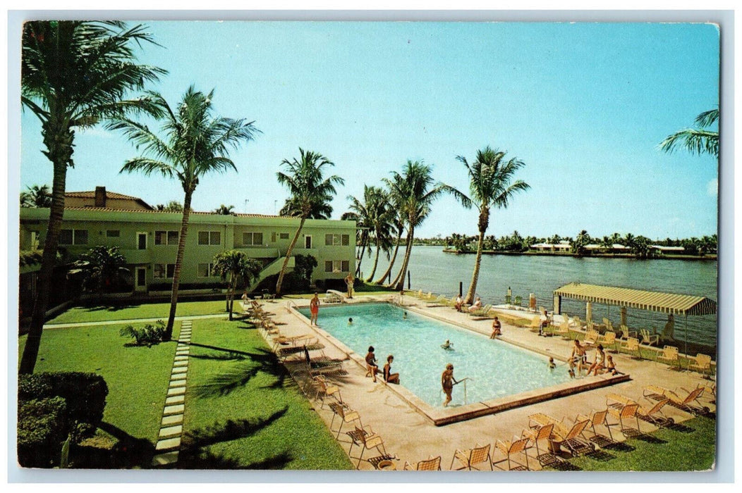 c1960's El Clair Apartments Bayshore Drive Fort Lauderdale Florida FL Postcard