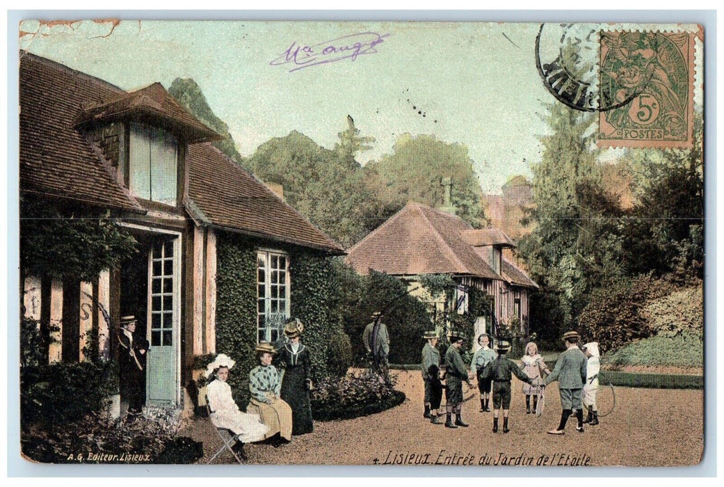 c1910's Lisieux Entrance Jardin De'l Etoile France Posted Antique Postcard