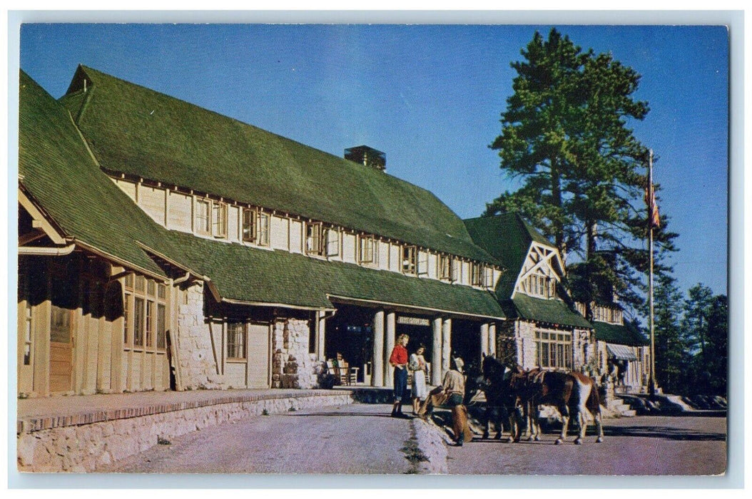 c1960 Bryce Canyon Lodge Bryce Canyon National Park Lodge Forest Utah Postcard