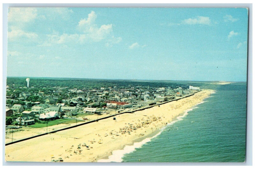 c1960 Helicopter View North Greetings From Rehoboth Beach Delaware DE Postcard