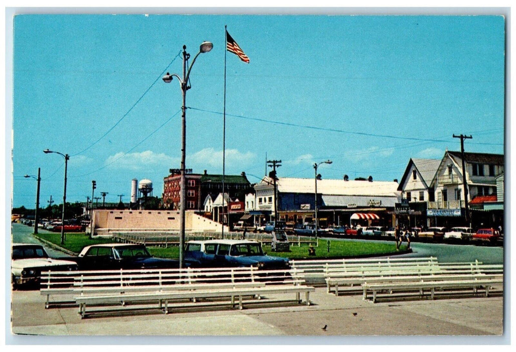 c1960 Rehoboth Avenue Looking West Boardwalk Rehoboth Beach Delaware DE Postcard