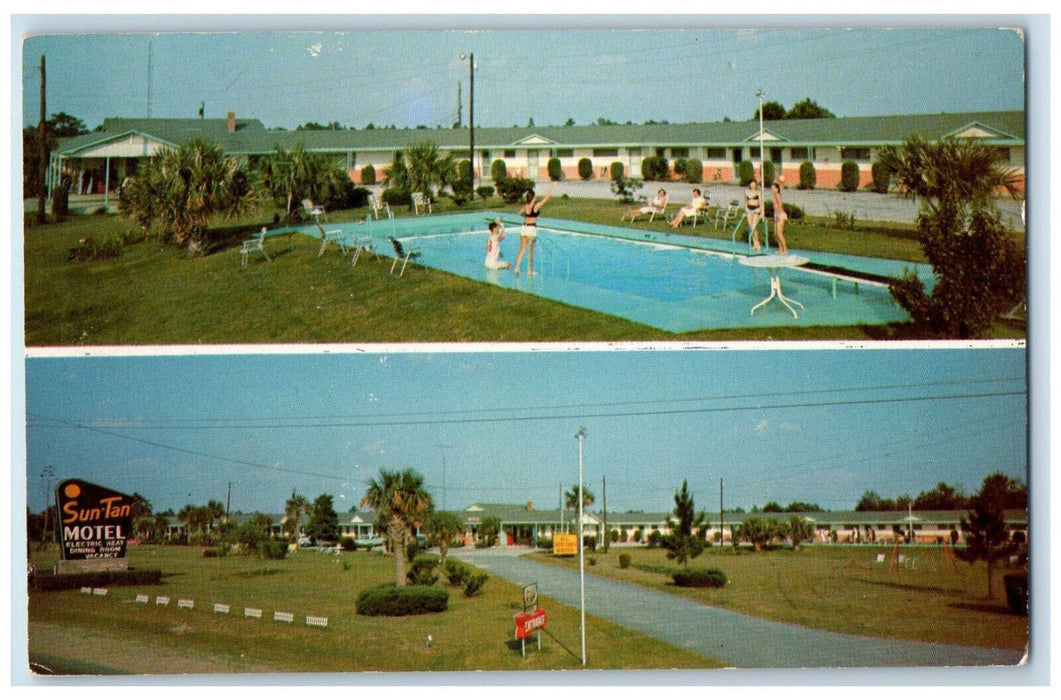 c1950's Sun Tan Motel North of Allendale South Carolina SC Multiview Postcard