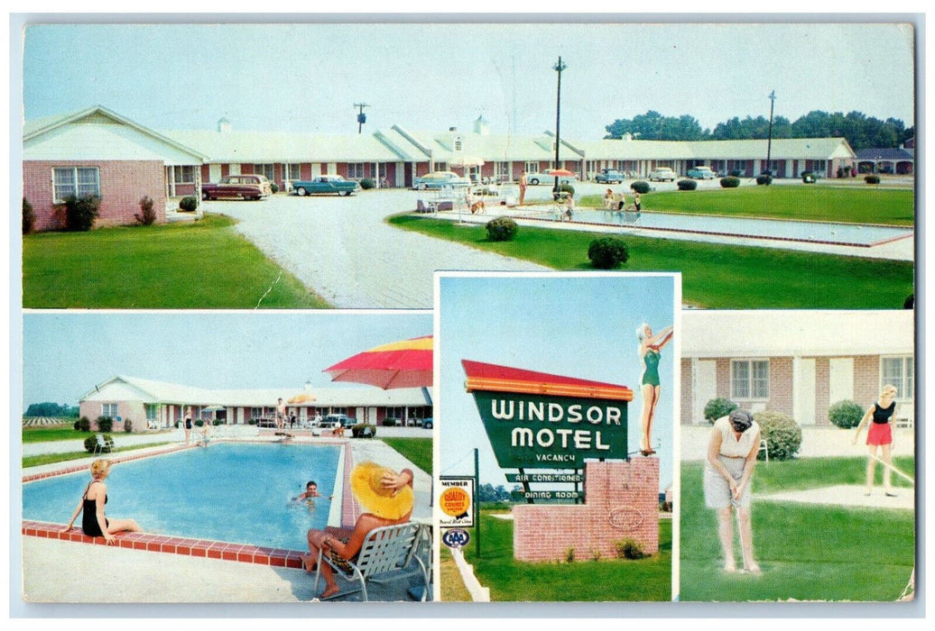 1957 Windsor Motel and Dining Room Summerton South Carolina SC Postcard