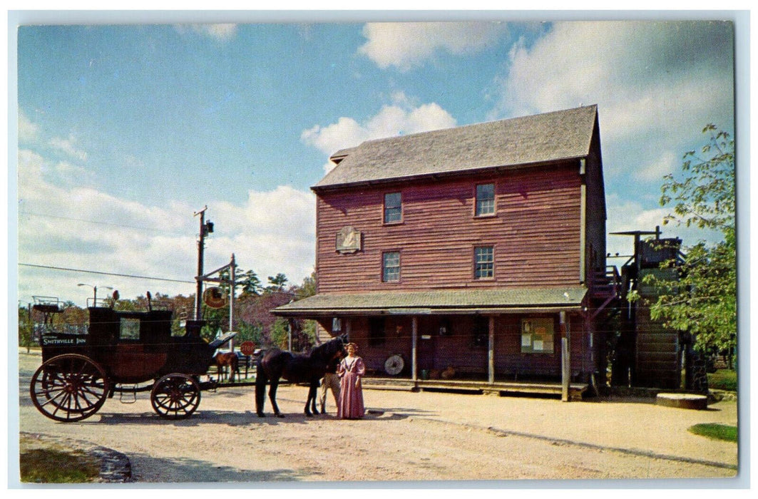 c1950's Horse Carriage The Gryst Mill Historic Towne of Smithville NJ Postcard