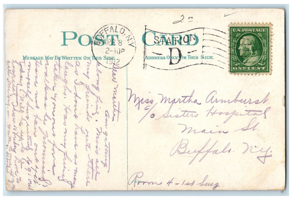 1912 Buffalo Public Library Building Buffalo New York NY Posted Postcard