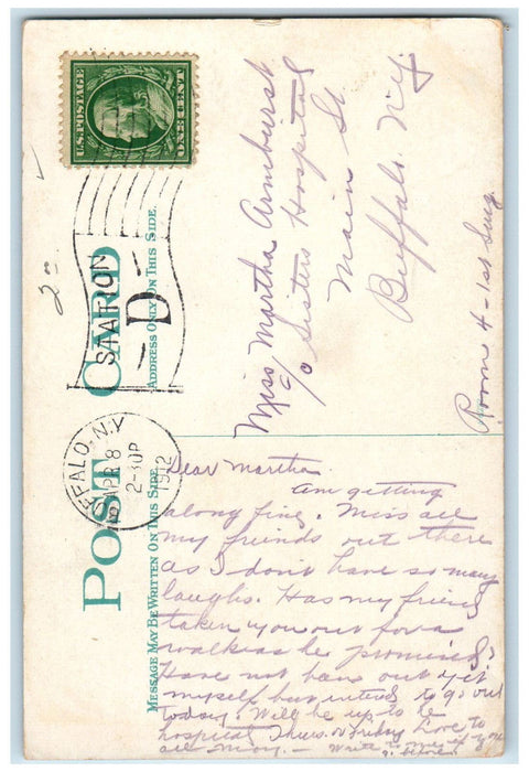 1912 Buffalo Public Library Building Buffalo New York NY Posted Postcard