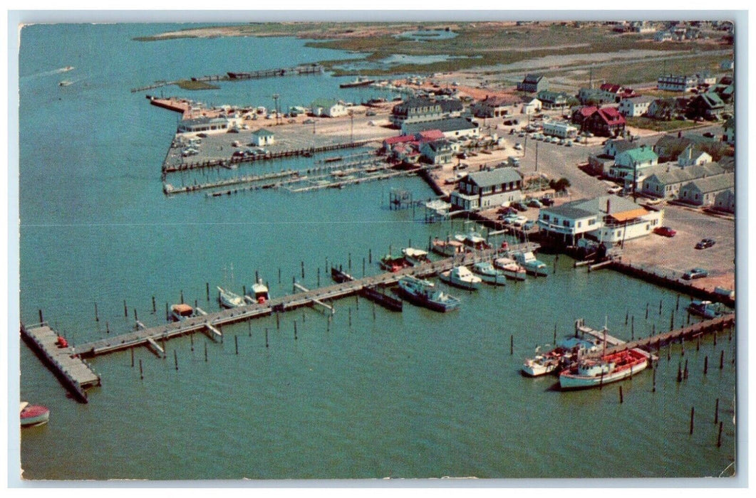 1958 Aerial View Of Yacht Club And Shoreline Beach Haven New Jersey NJ Postcard