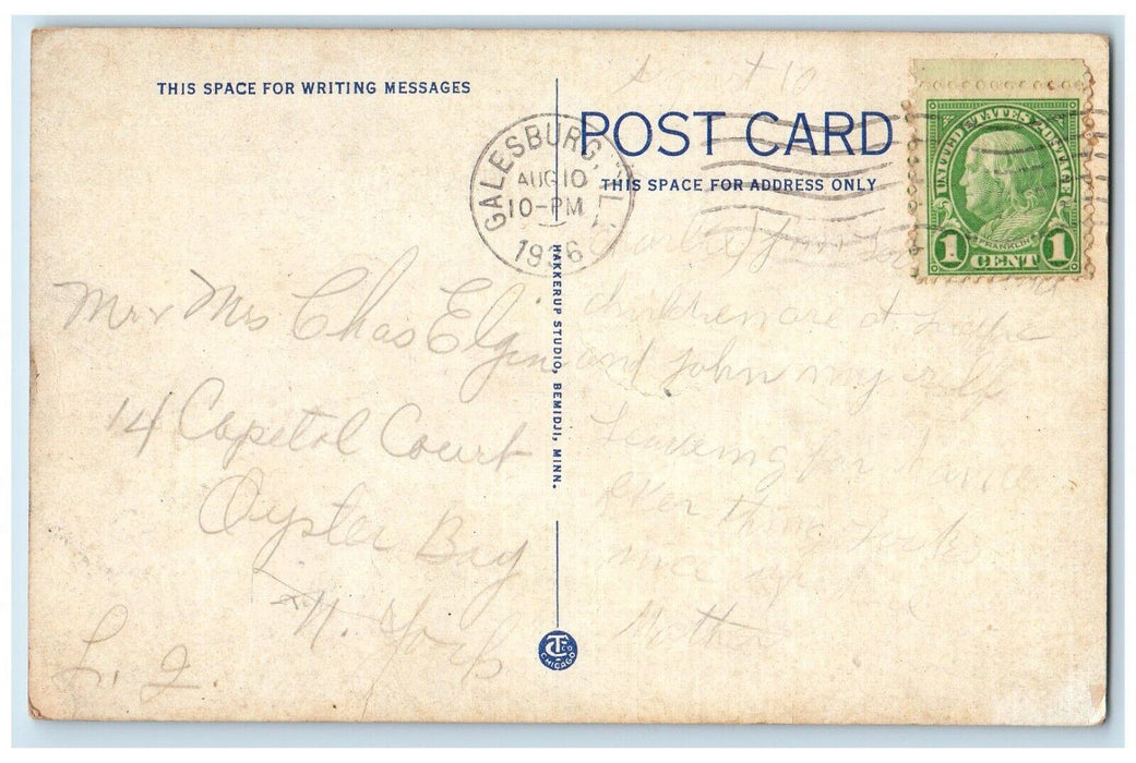 1936 Elk Diamond Point Winter Scene Bemidji Minnesota MN Posted Vintage Postcard